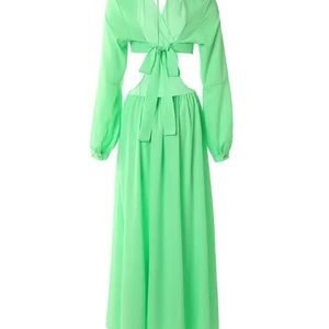 Elegant Lace Maxi Dress Cocktail Lantern Sleeve Hollow Out Cutout Collar Ruffled Dress Dress main image 0